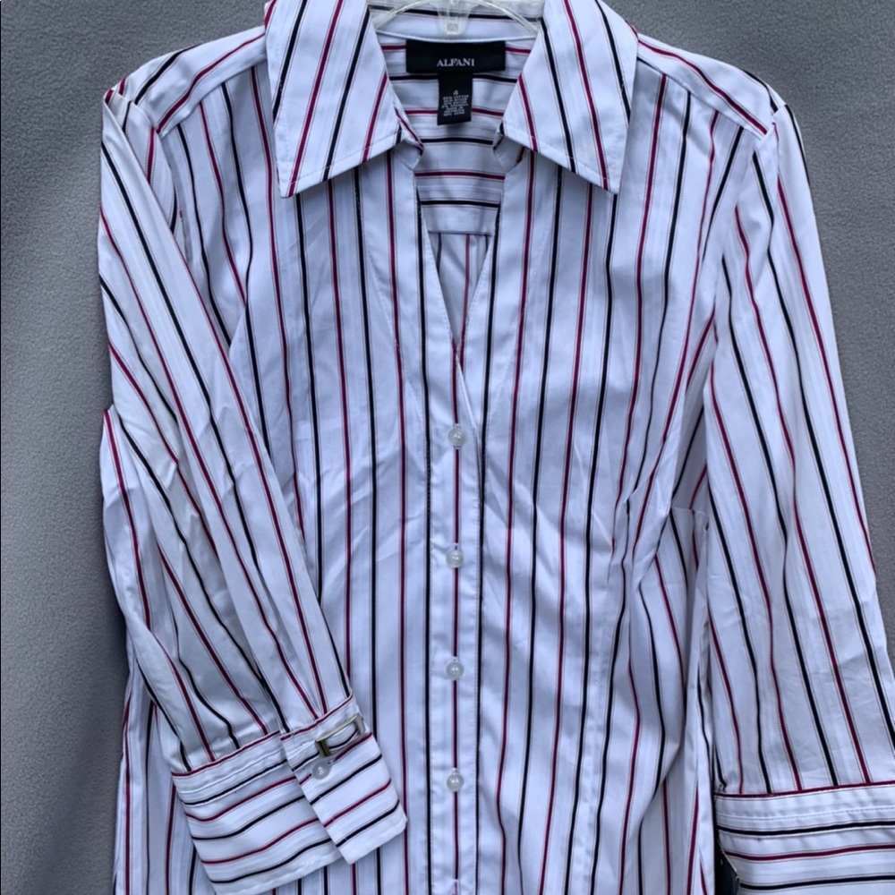 Alfani stripped button down shirt - Picture 2 of 7